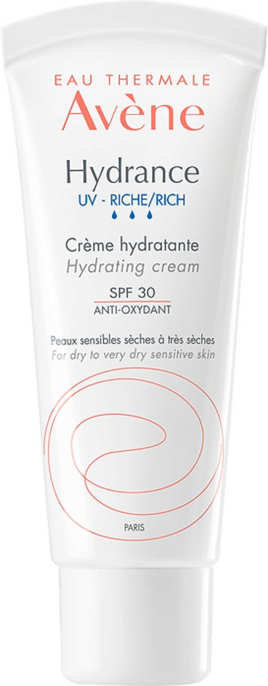 Bilde av en tube med Avène Hydrance UV Rich SPF30 40 ml.