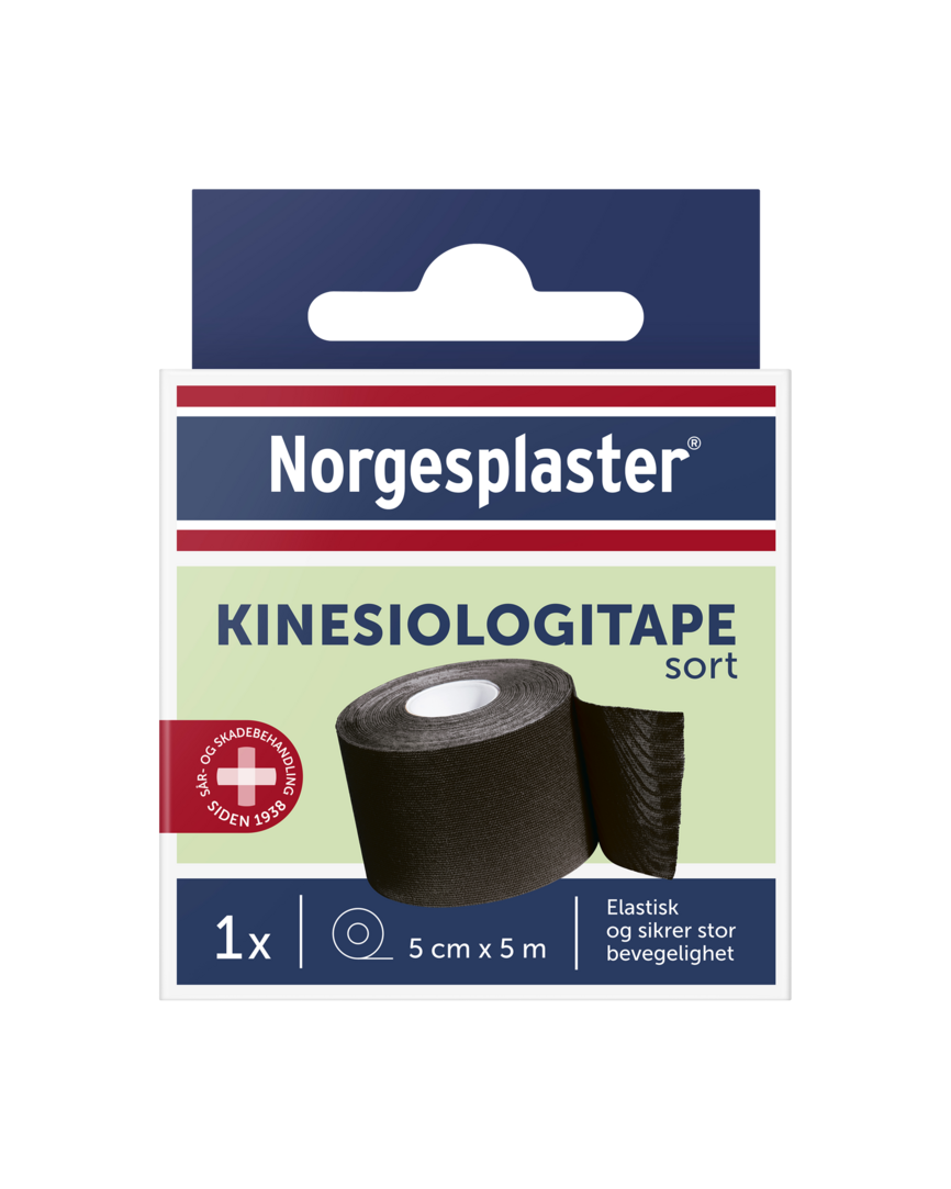 Norgesplaster Kinesiologitape sort 5 cm x 5 m