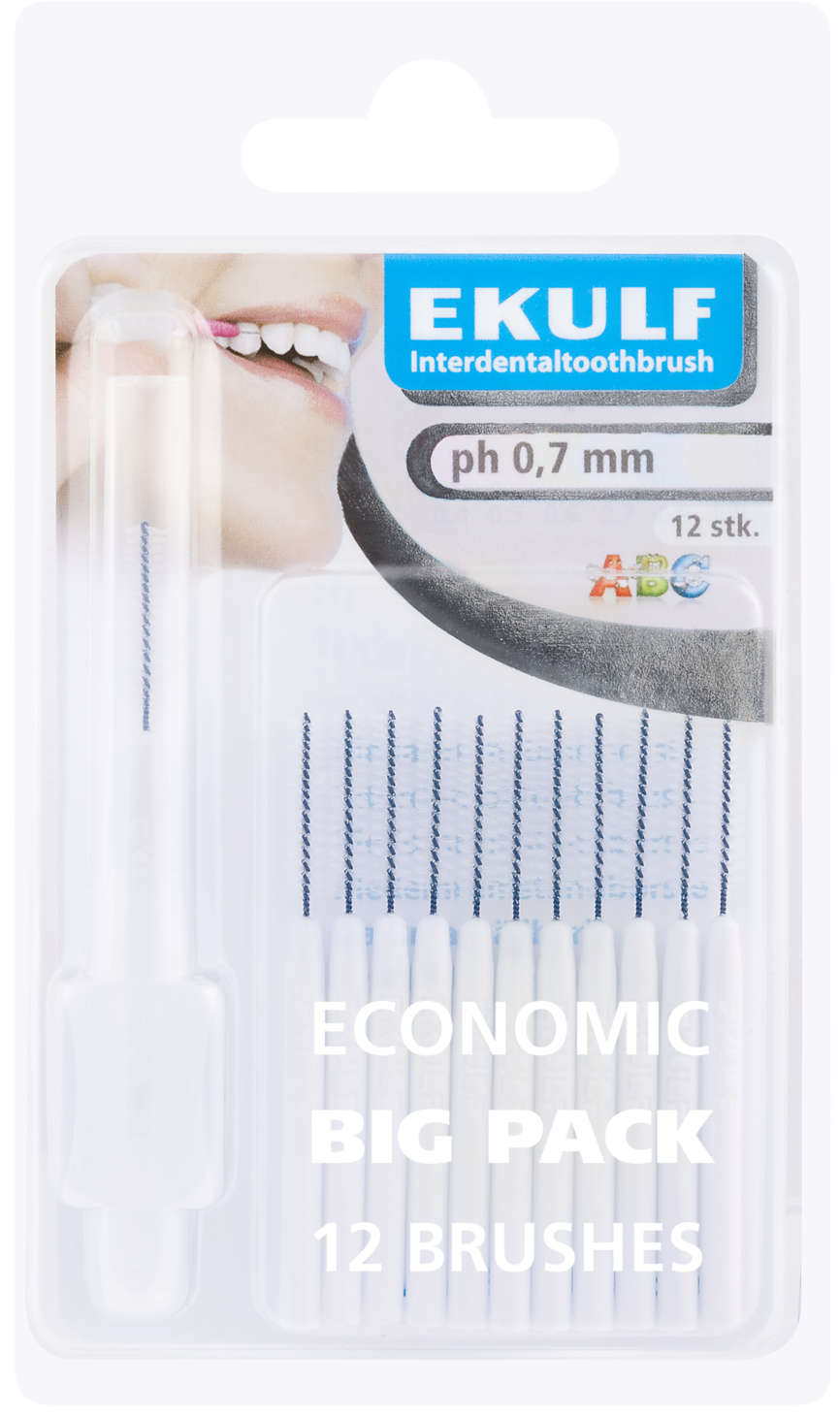 Ekulf Mellomrombørste PH-070 Hvit 12stk