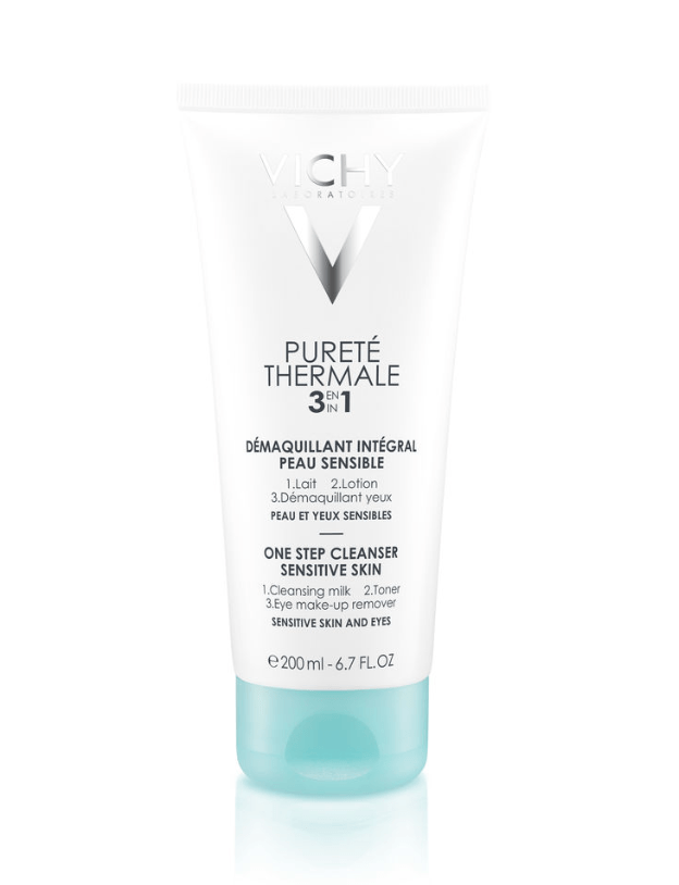 Bilde av en flaske med Vichy Purete Thermale 3-in-1 One Step Cleanser Sensitive Skin 200 ml