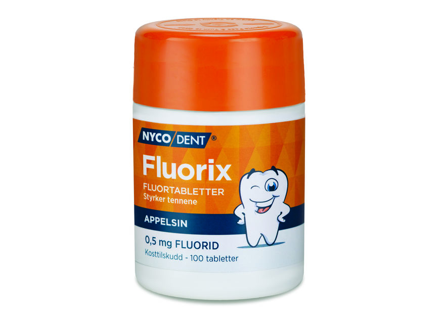 Nycodent Fluorix Appelsin 0,5 mg 100stk