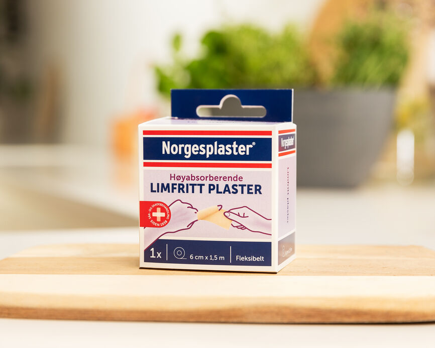 Norgesplaster Limfritt plaster bred 6 cm x 1,5 m 1 stk