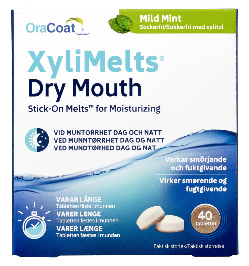 XyliMelts klebetabletter mild mint 40 stk