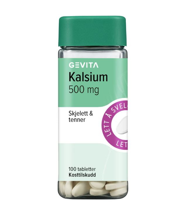 Gevita Kalsium 500mg tabletter 100stk