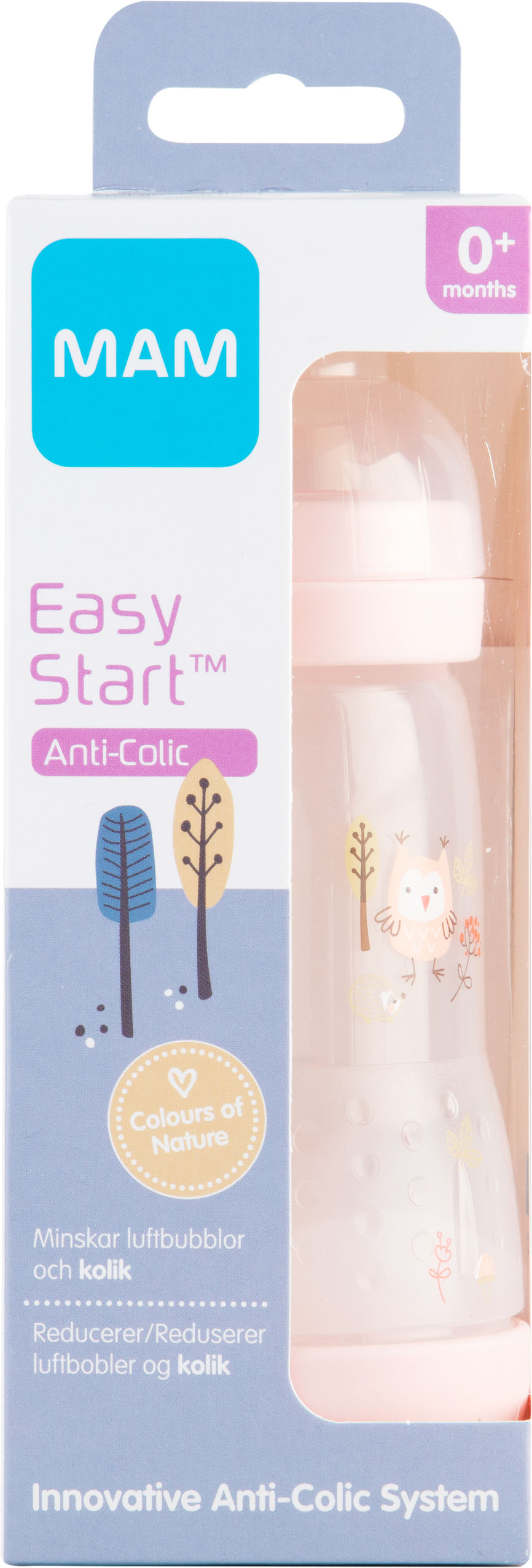 MAM Easy Start Anti-Colic tåteflaske rosa 260 ml