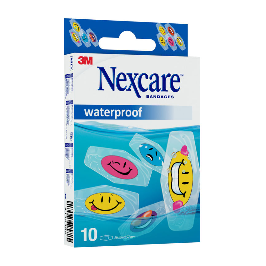 Nexcare Waterproof Smiley plaster til barn 10 stk