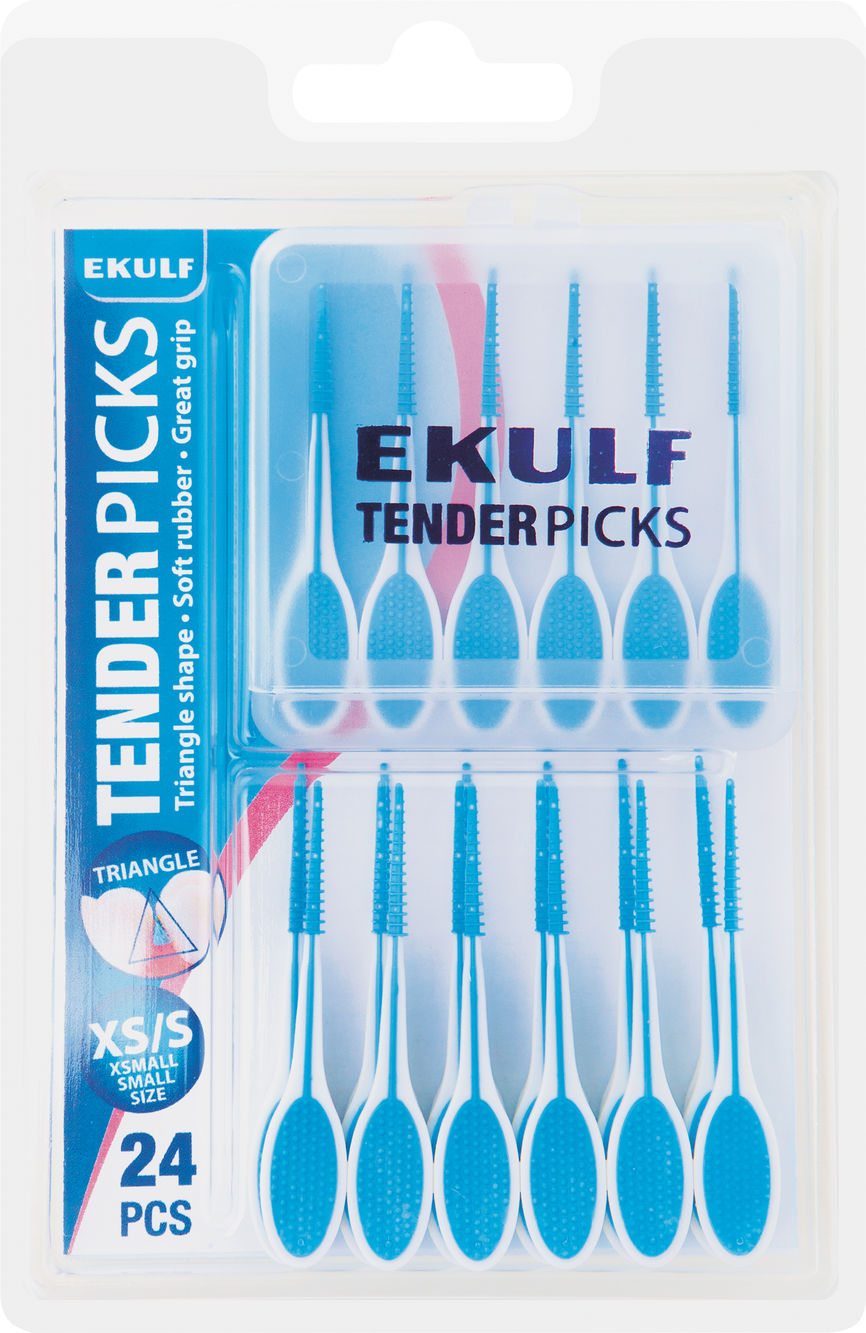 Ekulf Tenderpicks tannstikke blå str XS/S 24 stk