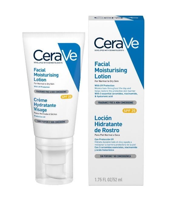 Bilde av CeraVe Ansiktskrem SPF30 52 ml i indre og ytre forpakning. 