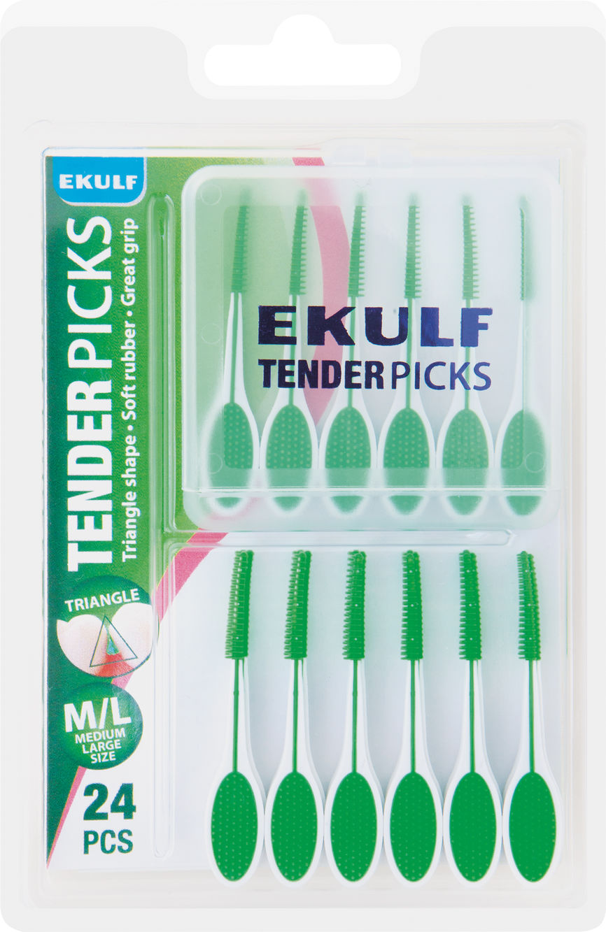 Ekulf Tenderpicks tannstikke grønn str M/L 24 stk