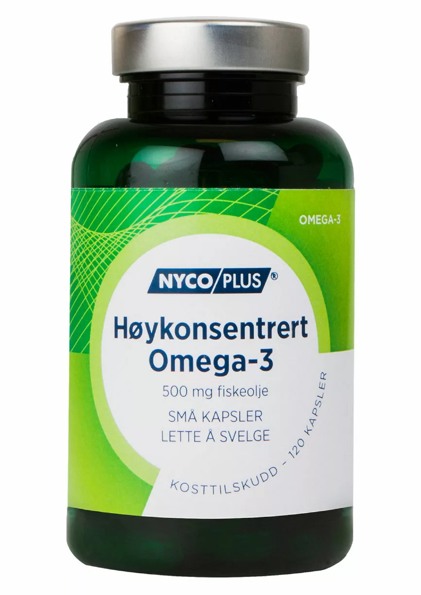 Nycoplus Høykonsentrert omega-3 500 mg kapsler 120stk