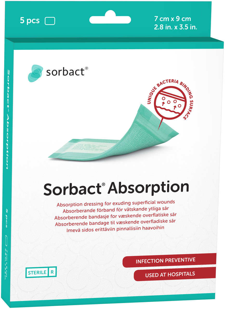 Sorbact Absorption bandasje 7x9 cm 5 stk