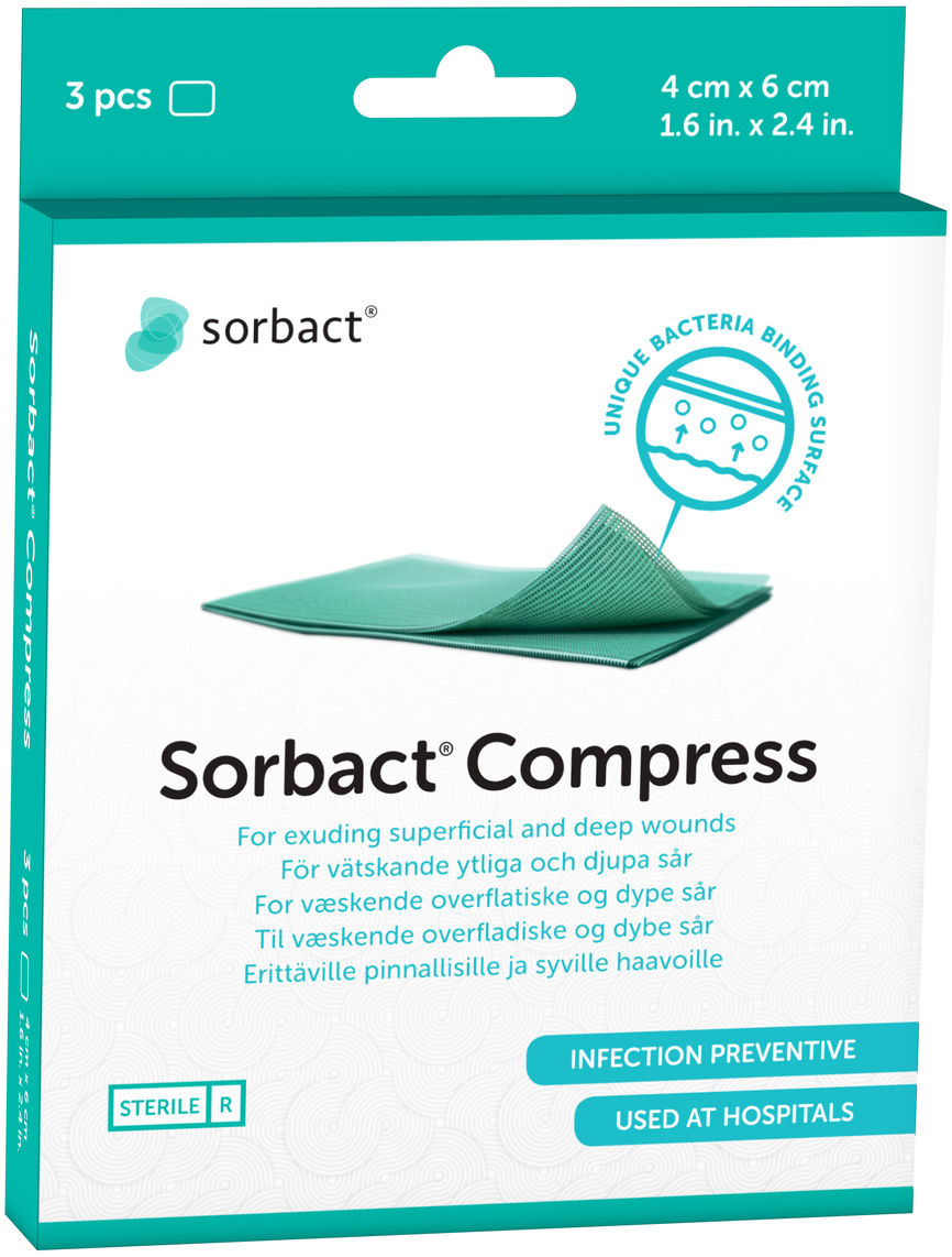 Sorbact Compress 4x6 cm 3 stk