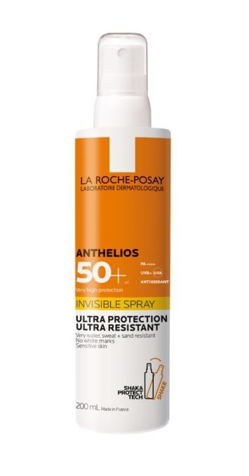 Bilde av en flaske med La Roche-Posay Anthelios spray f50+ 200 ml