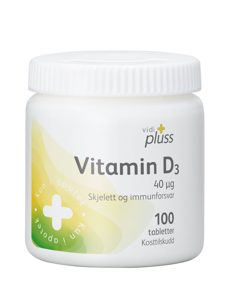 Vidi pluss vitamin D 40mcg 100 tabletter