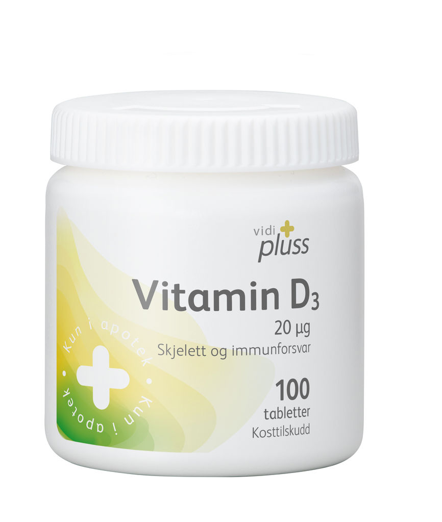 Vidi pluss vitamin D 20mcg 100 tabletter