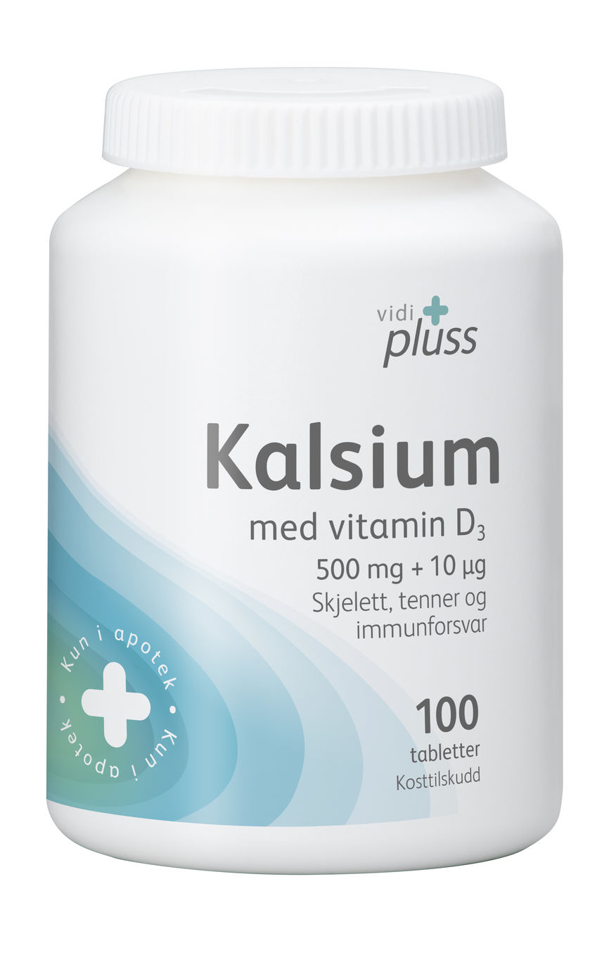 ViDi Pluss Kalsium m/D-vitamin 100 tabletter