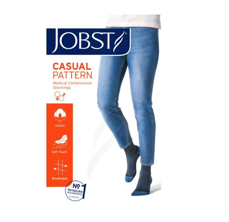 Jobst kompresjonsstrømper casual pattern K1 blå S