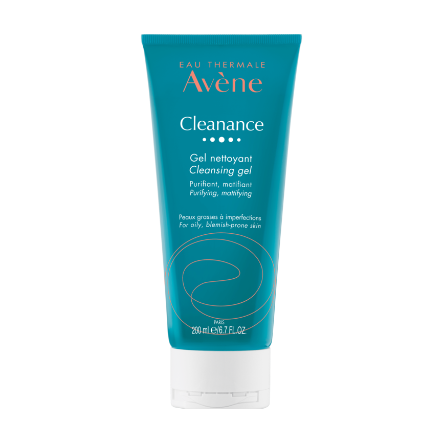 Bilde av en tube med Avène Cleanance Cleansing Gel 200 ml. Tuben er blå. 