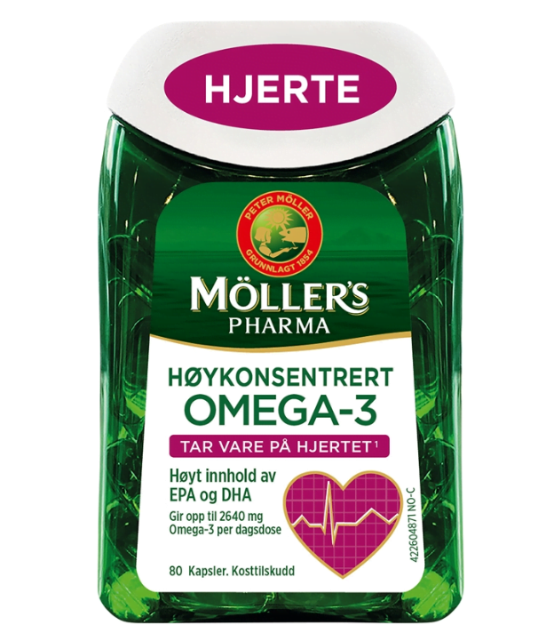 Møllers pharma Hjerte omega-3 kapsler 80stk