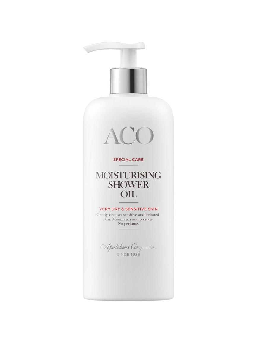 Bilde av en pumpeflaske med ACO Special Care Moisturising Shower Oil 300 ml