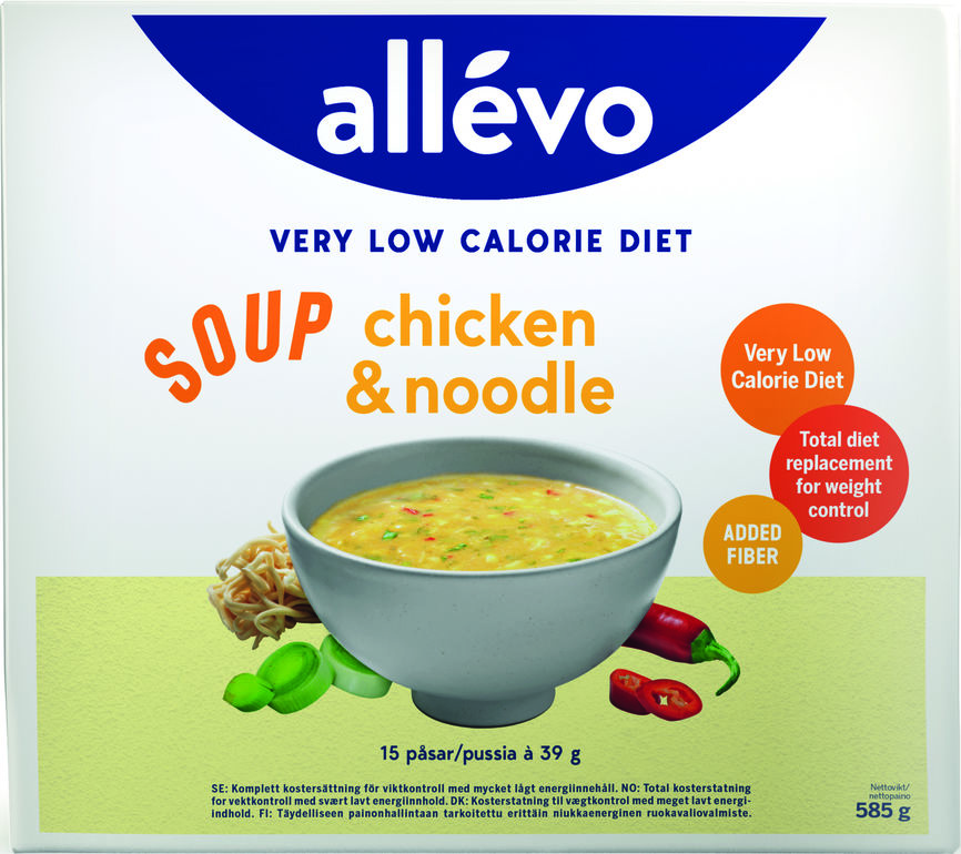 Produktbilde for Allévo VLCD Soup Kylling og Nudler 15x39g