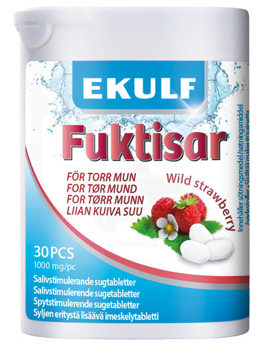 Ekulf Fuktisar sugetabletter jordbær 30 stk