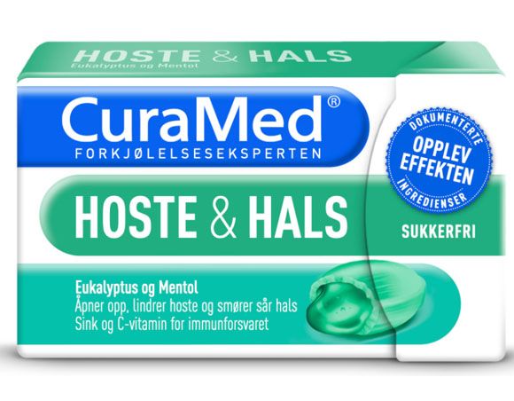 Curamed Hoste & Hals sugetabletter eukalyptus og mentol 16 stk