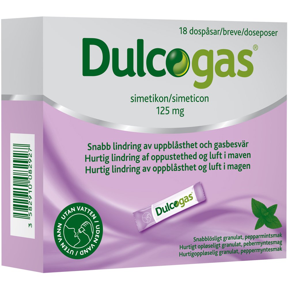 Dulcogas 125mg granulat doseposer 18stk