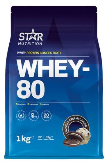 Whey-80 Proteinpulver 1 kg - Cookies and cream