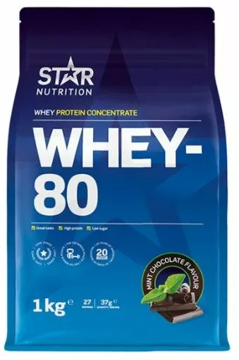 Whey-80 Proteinpulver 1 kg - Mintsjokolade