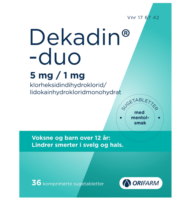 Dekadin-duo Sugetabletter 5mg/1mg mentol 36stk