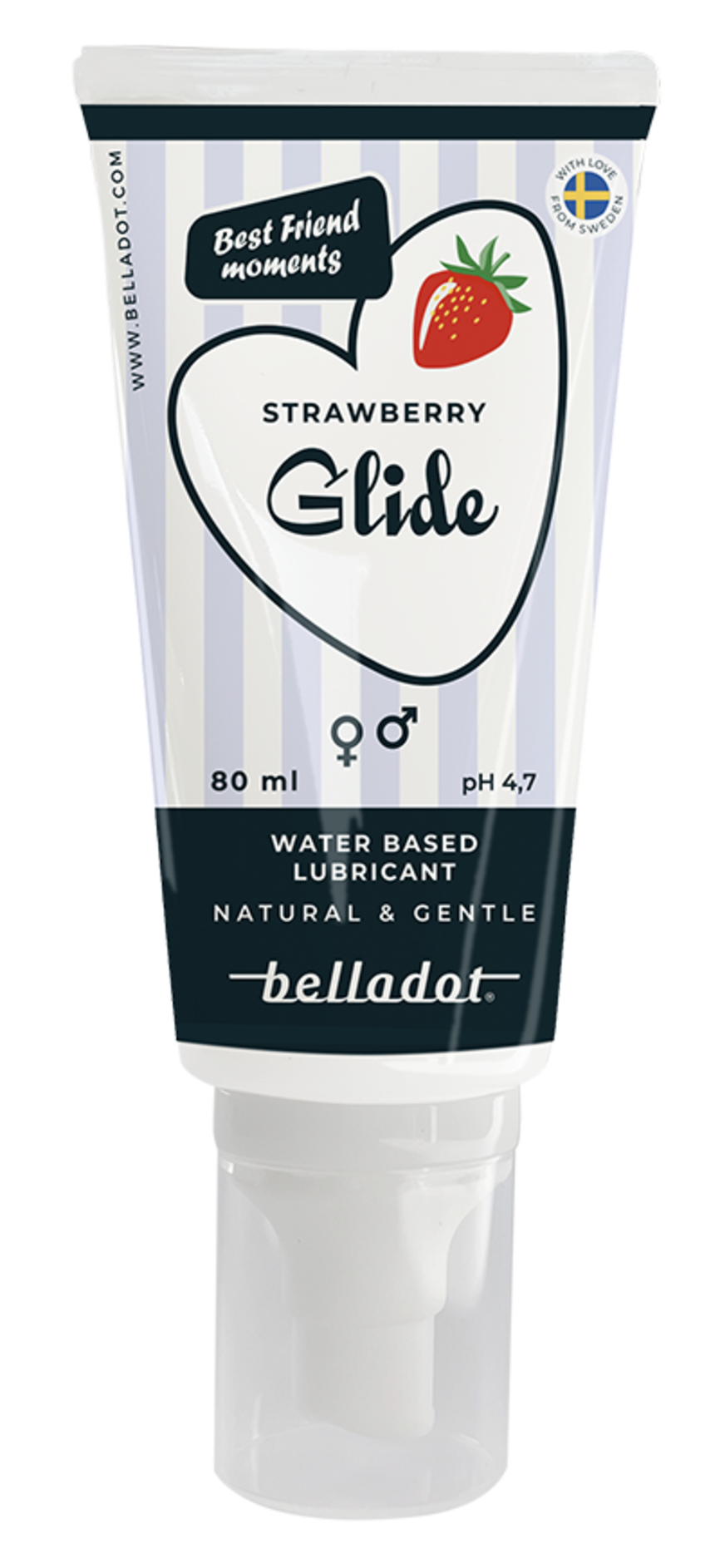 Belladot Strawberry Glide vannbasert glidemiddel jordbærsmak 80 ml