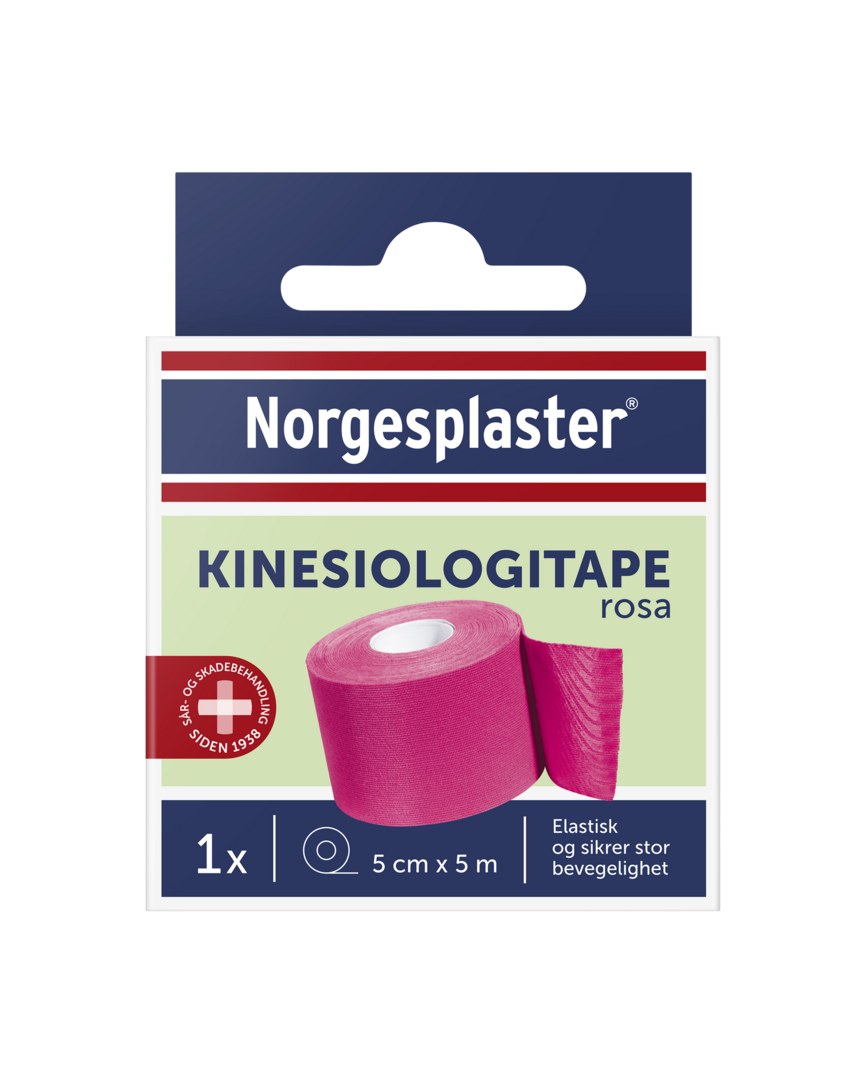 Norgesplaster Kinesiologitape rosa 5 cm x 5 m