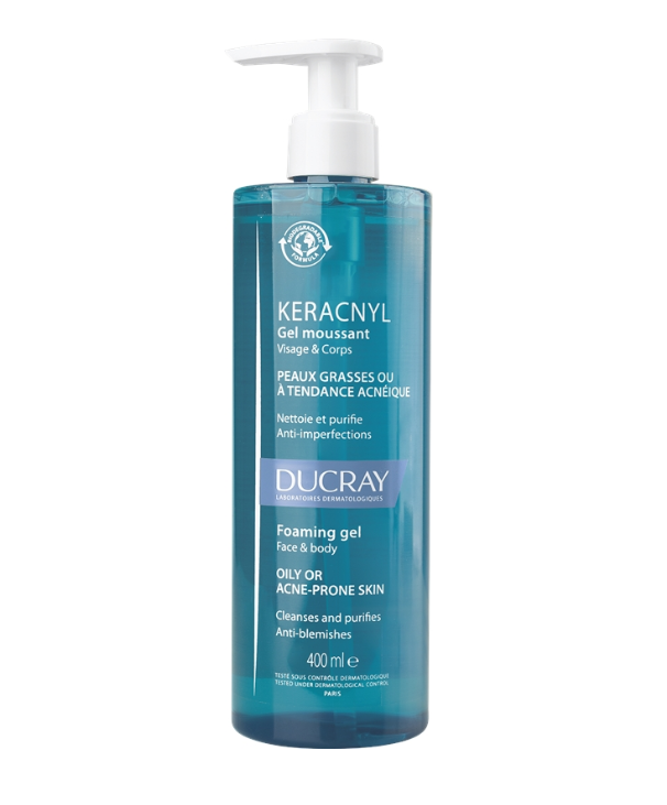 Ducray Keracnyl Foaming Gel til uren hud 400 ml