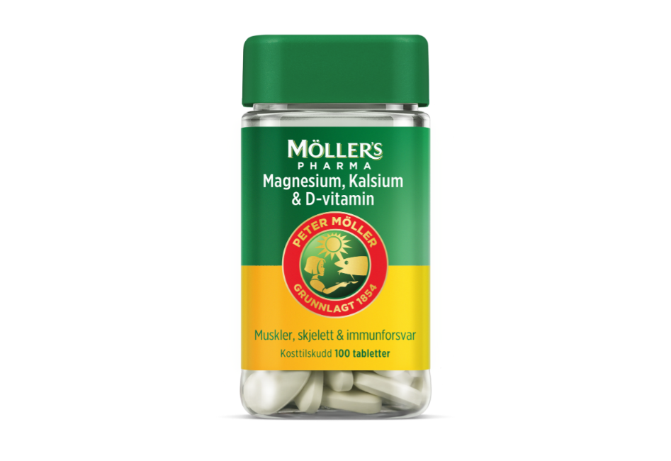 Möller’s Pharma Magnesium, Kalsium & D-vitamin 100stk