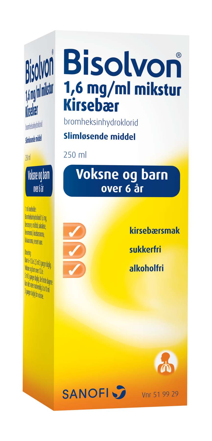 Bisolvon 1,6 mg/ml mikstur kirsebær 250 ml