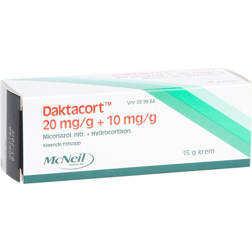 Bilde av en eske med Daktacort krem 20+10mg/g 15 G