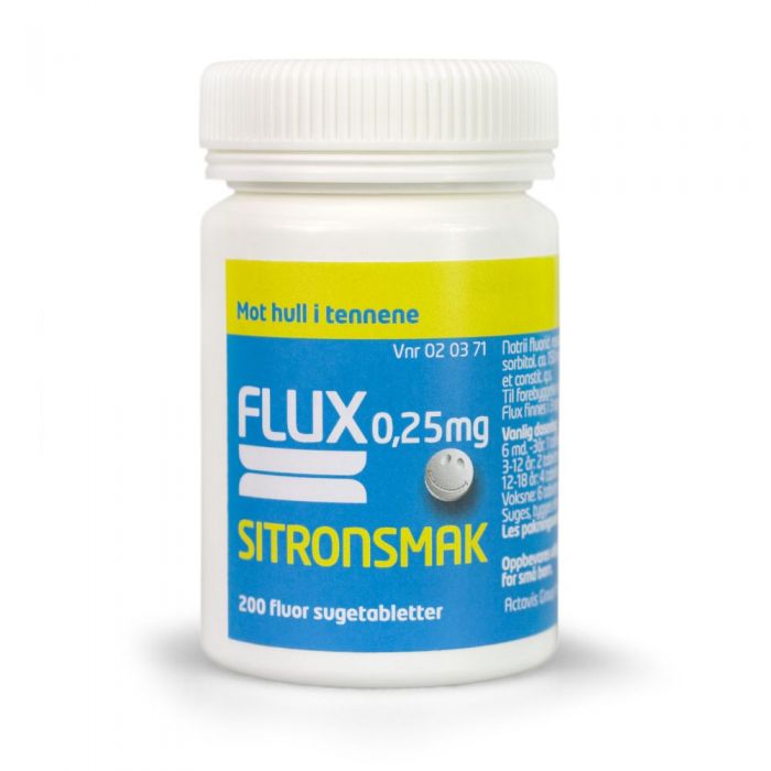 Flux sugetabletter 0.25mg sitron 200 STK