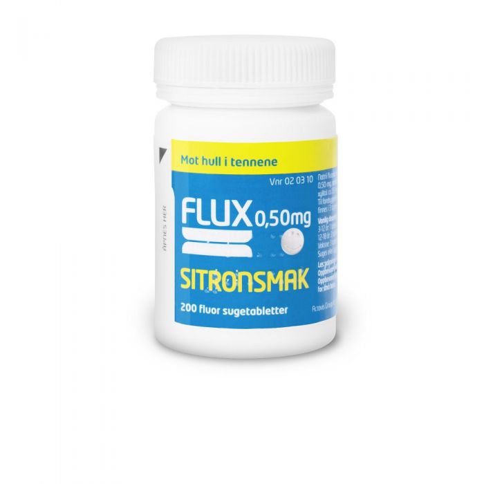 Flux sugetabletter 0.50mg sitron 200 STK