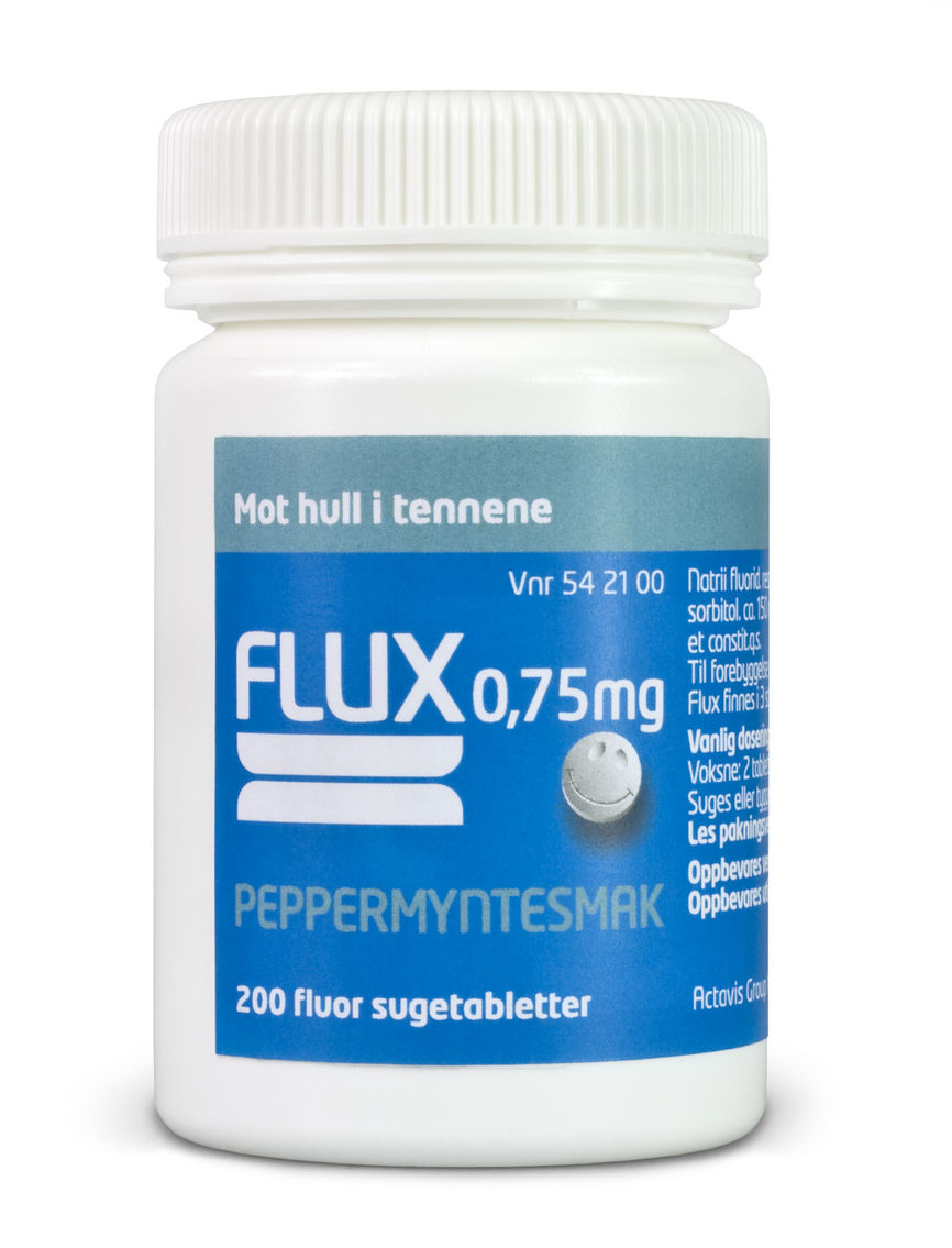 Flux 0,75 mg sugetabletter peppermyntesmak 200 stk