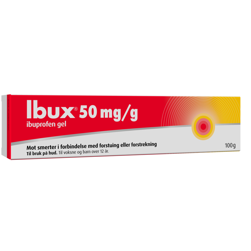 Bilde av en pakke med Ibux gel 5% 100 G