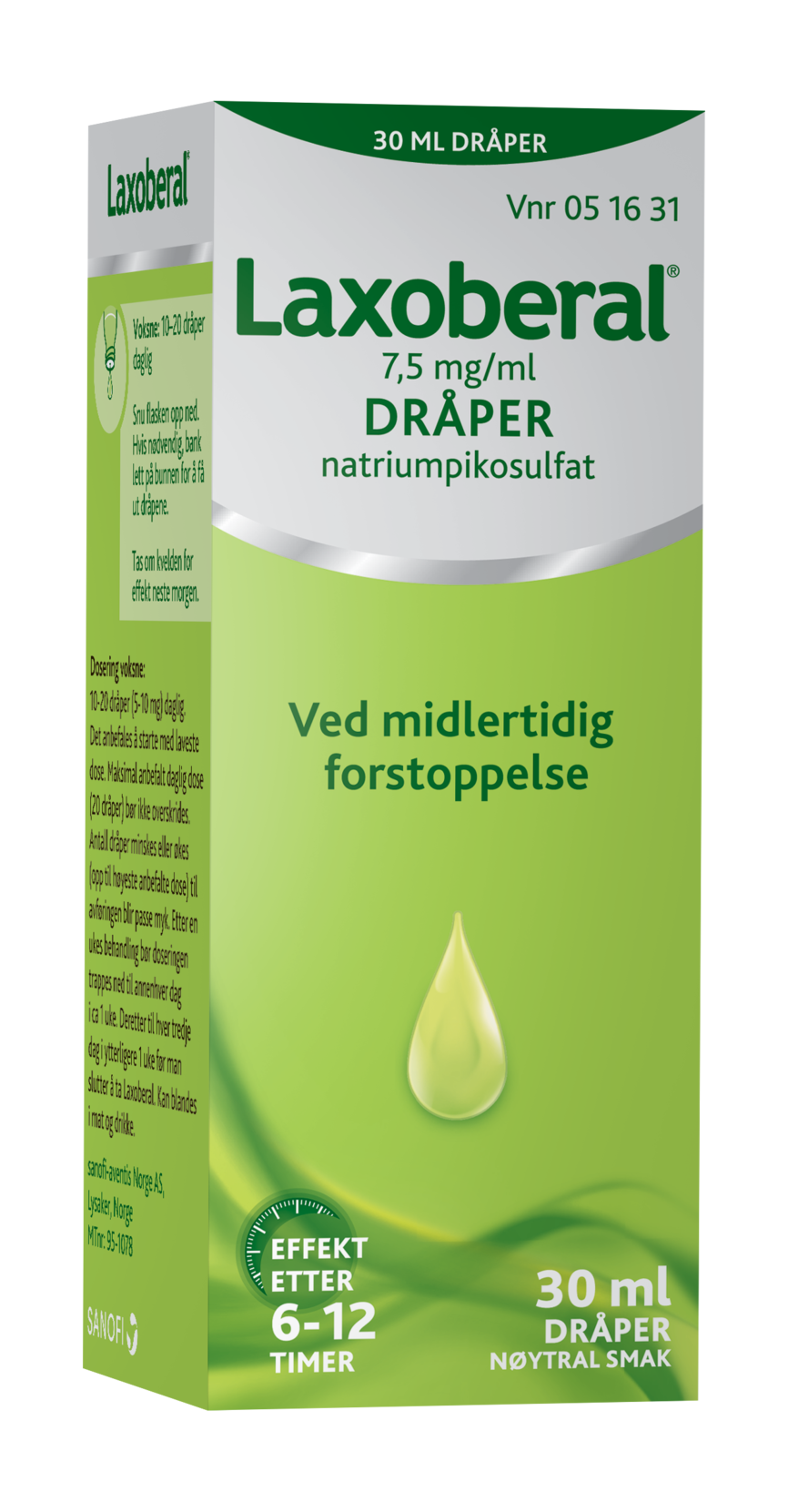 Laxoberal dråper 7.5mg/ml 30 ML