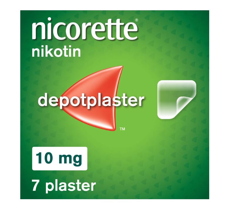 Nicorette depotplaster 10mg/16t gjennomsiktig 7 STK