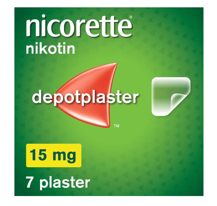 Nicorette depotplaster 15mg/16t gjennomsiktig 7 STK