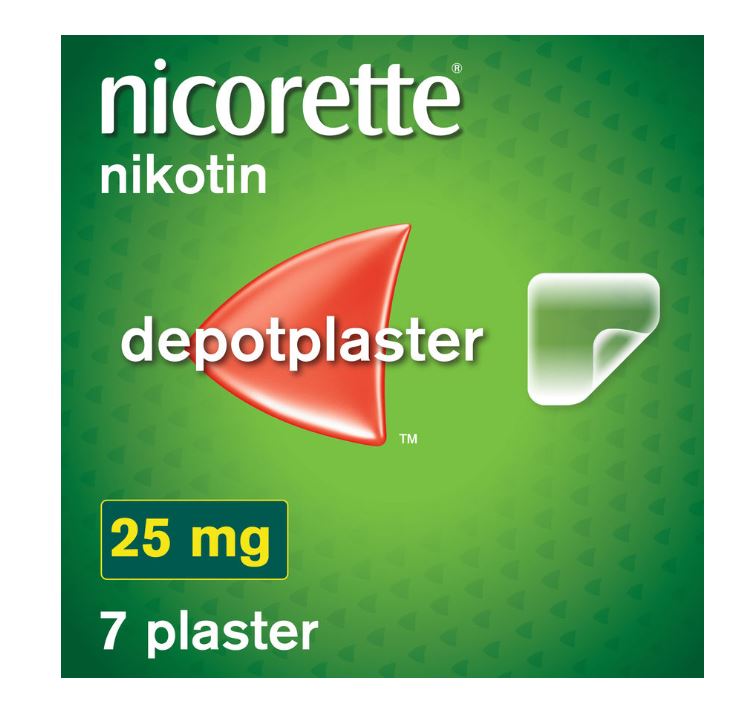 Nicorette depotplaster 25mg/16t gjennomsiktig 7 STK