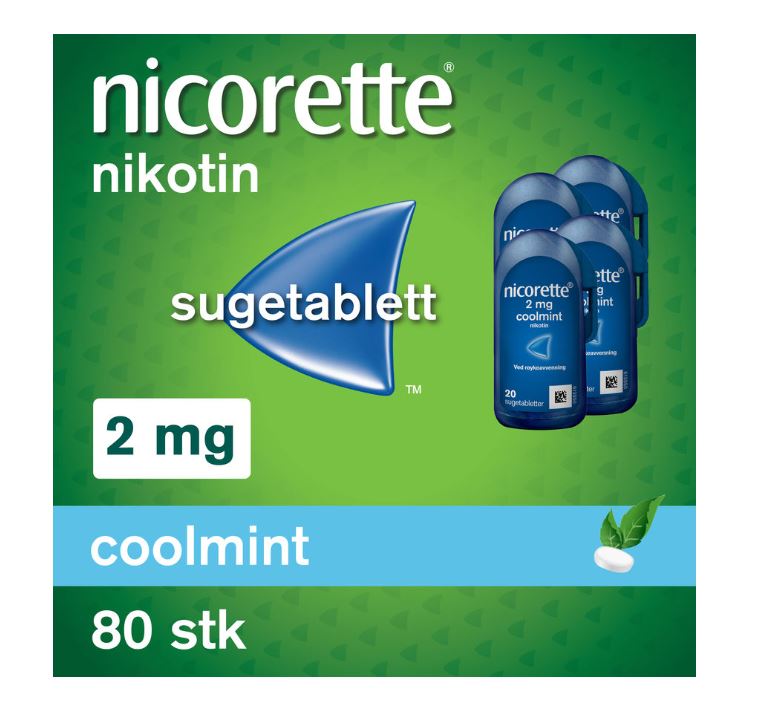 Nicorette 2 mg sugetablett coolmint 4x20 stk