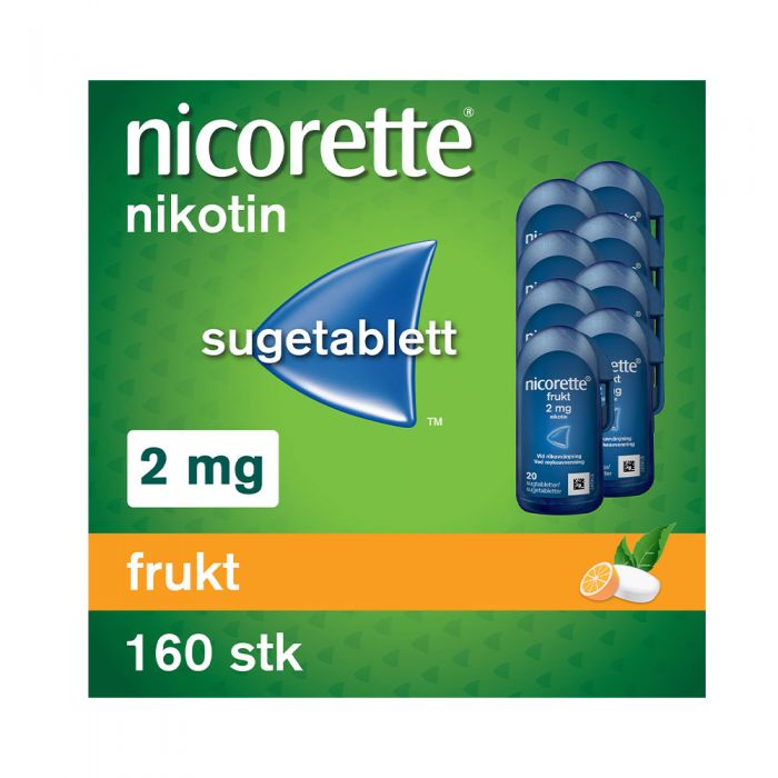 Nicorette Sugetablett 2mg Frukt 8X20 STK