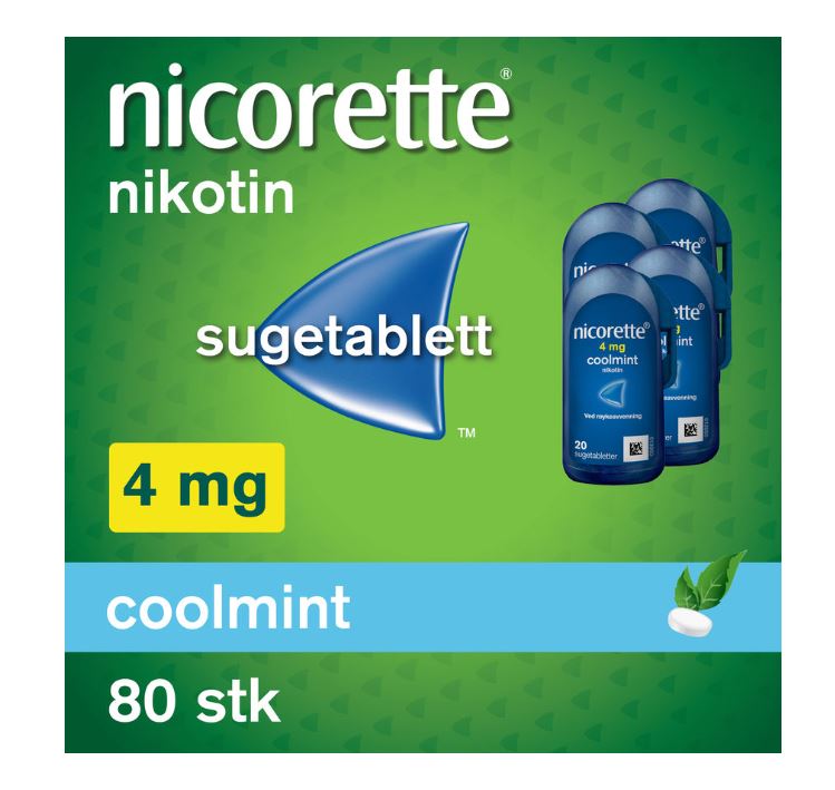 Nicorette Sugetablett 4mg Coolmint 4X20 STK