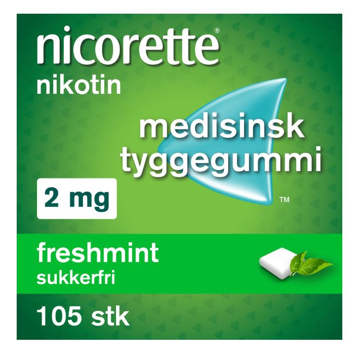 Nicorette Tyggegummi 2mg Freshmint 105 ENPAC