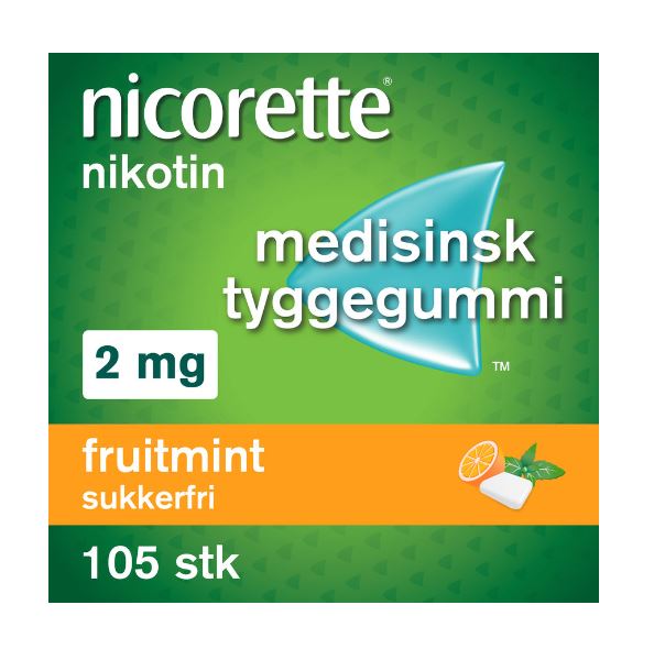 Nicorette Tyggegummi 2mg Fruitmint 105 ENPAC